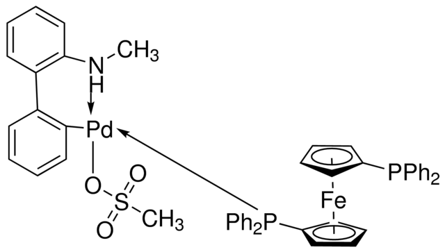 DPPF Pd G4 - CAS:1621274-17-6 - Palladium, [1-(diphenylphosphino-?P)-1?-(diphenylphosphino)ferrocene](methanesulfonato-?O)[2?-(methylamino-?N)[1,1?-biphenyl]-2-yl-?C]-, (SP-4-3)-